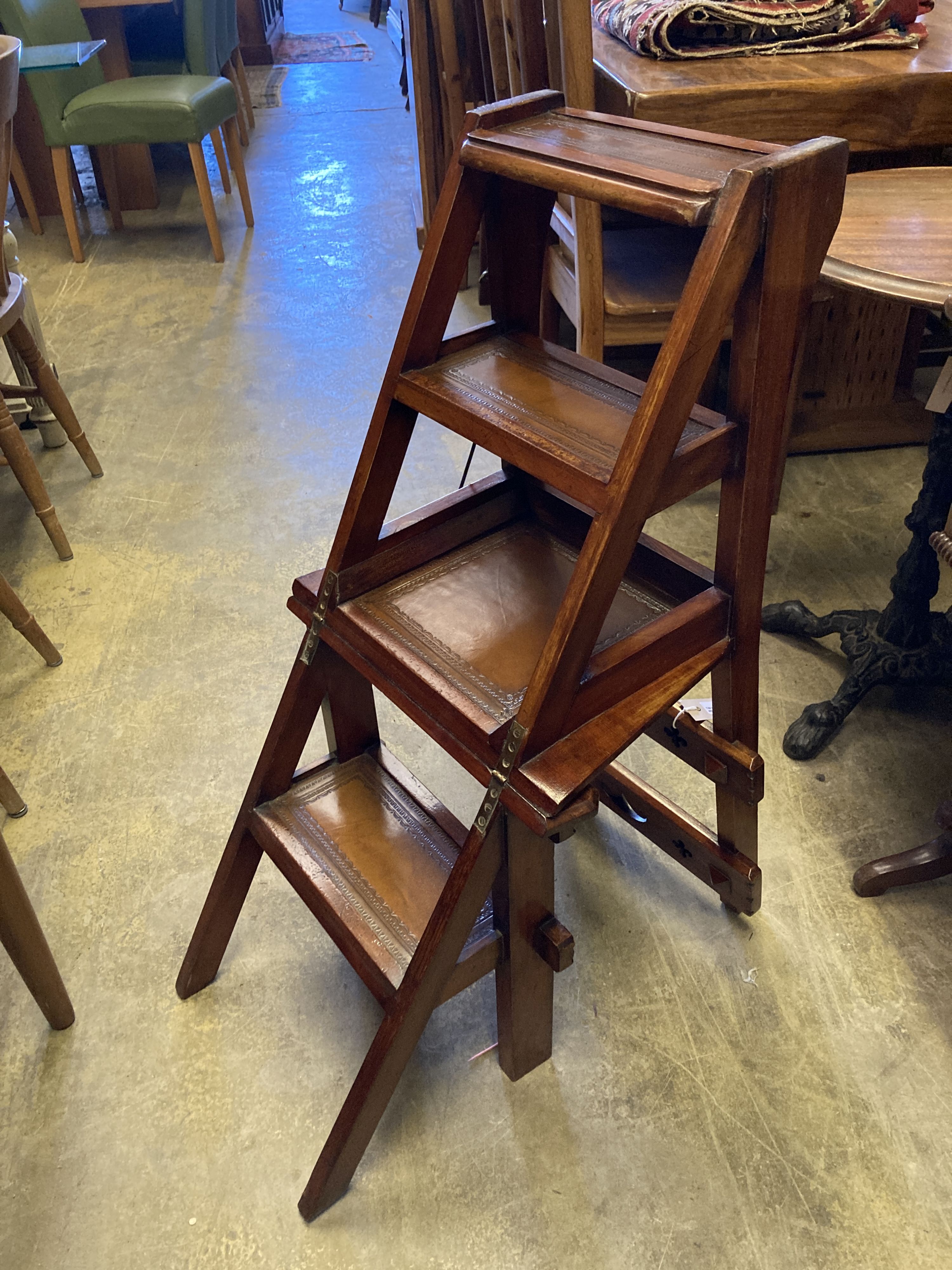 A Victorian mahogany metamorphic library chair